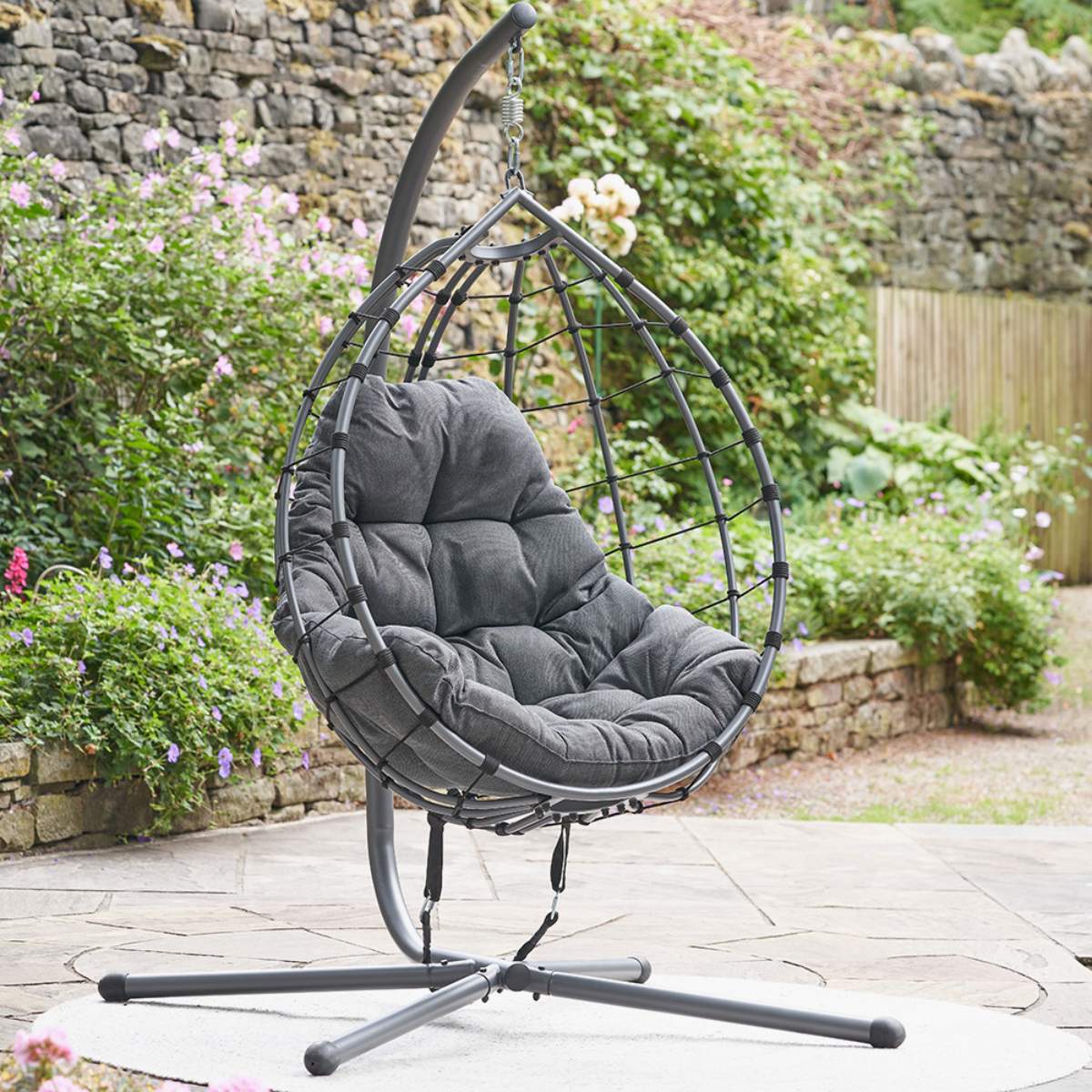 Pacific Lifestyle Lyon Anthracite Outdoor Single Hanging Chair - Image 16