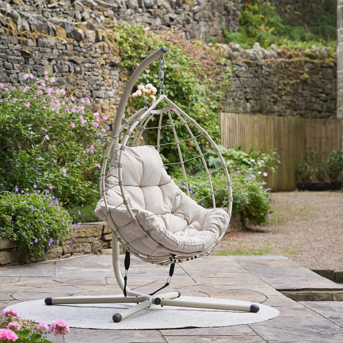 Pacific Lifestyle Lyon Putty Outdoor Single Hanging Chair - Image 13