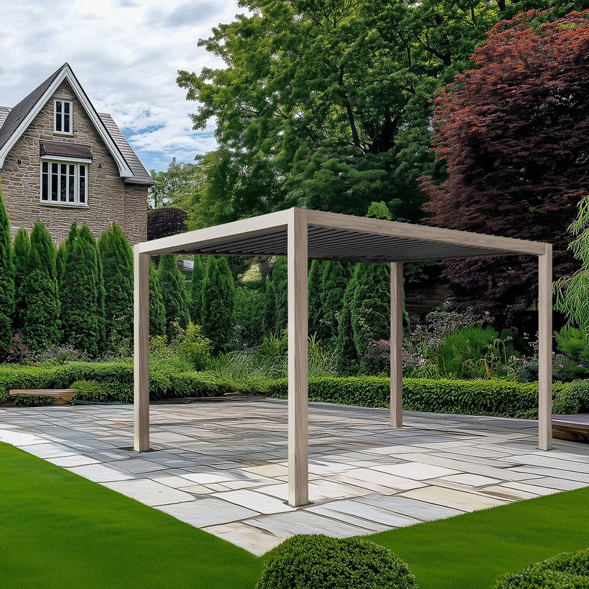 Pacific Lifestyle Pavillo Teak 3.5m x 3.5m Pergola, Pavillo LED plus Delivery and Installation - Image 4