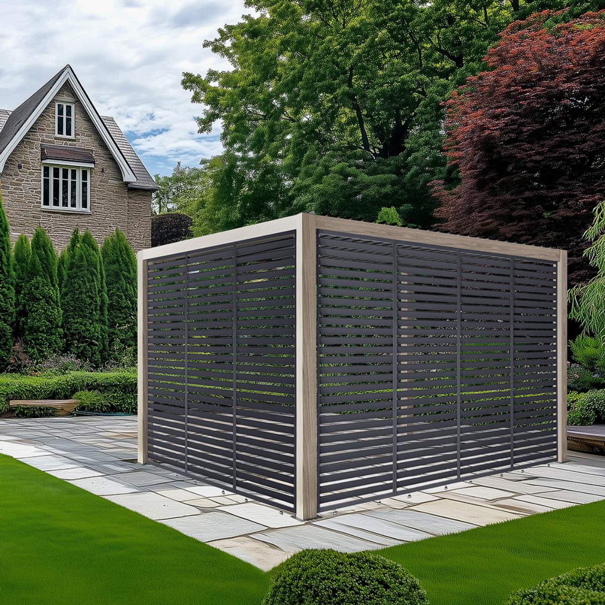 Pacific Lifestyle Pavillo Teak 3.5m x 3.5m Pergola, Pavillo Louvre Front/Back Panel Long, Pavillo Louvre Side Panel Short, Delivery and Installation - Image 7