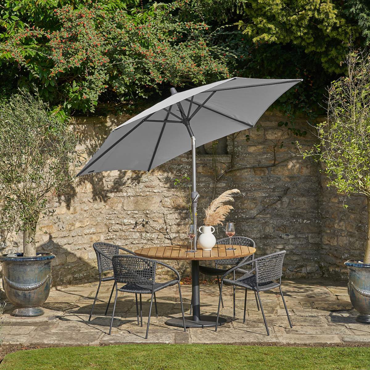 Pacific Lifestyle Riva 2.5m Round Luna Grey Parasol - Image 6
