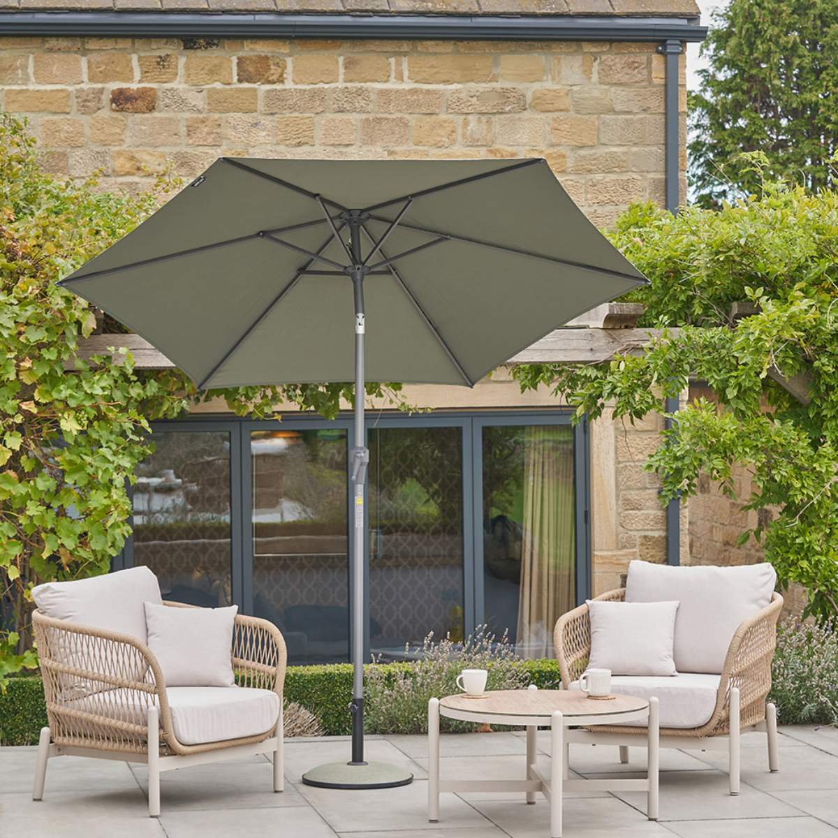 Pacific Lifestyle Riva 2.5m Round Olive Parasol - Image 7