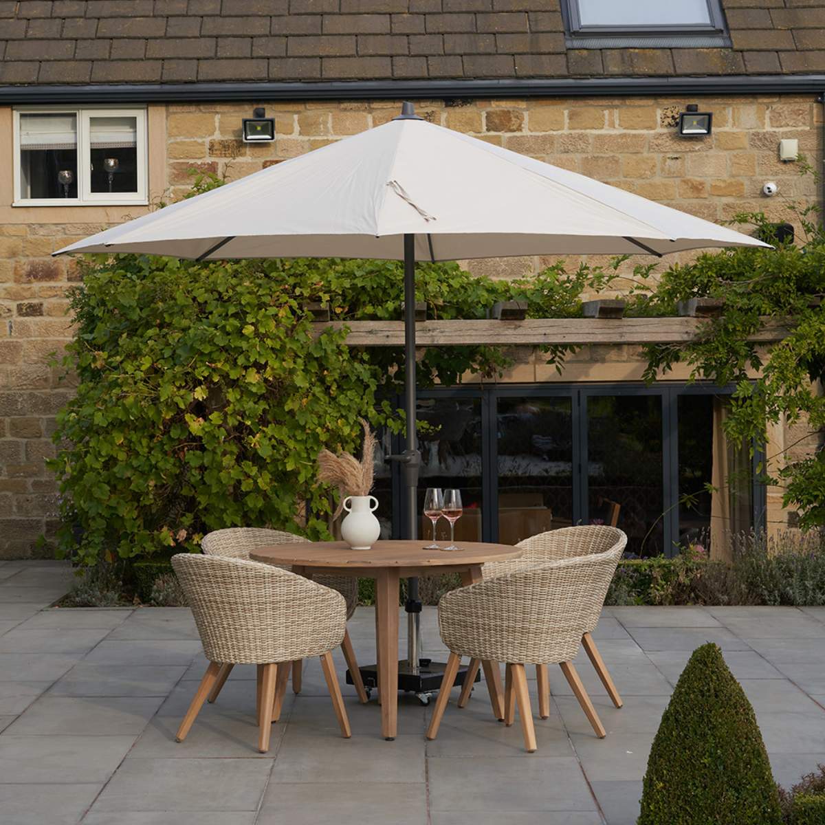 Pacific Lifestyle Riva 3.5m Round Champagne Parasol - Image 4
