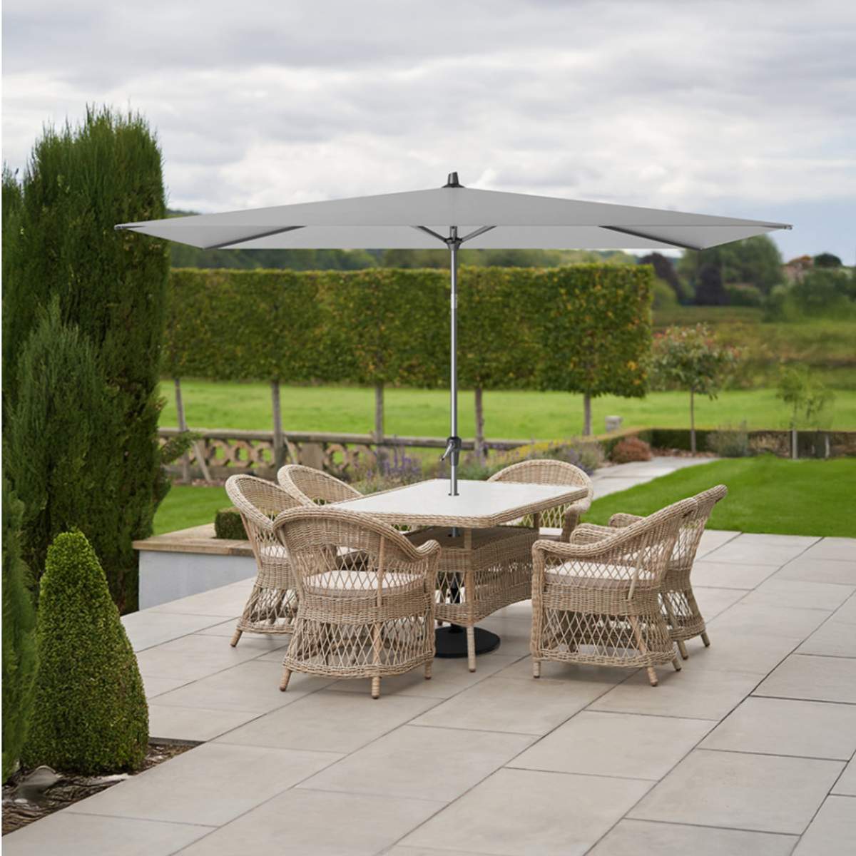 Pacific Lifestyle Riva 3 x 2m Rectangular Luna Grey Parasol - Image 5