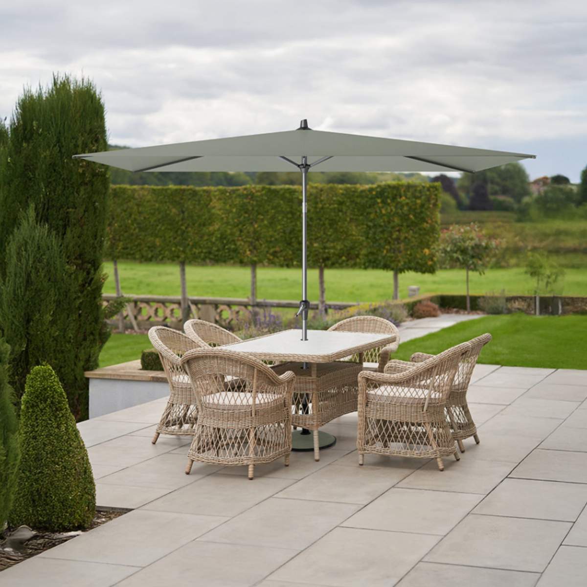 Pacific Lifestyle Riva 3 x 2m Rectangular Olive Parasol - Image 5
