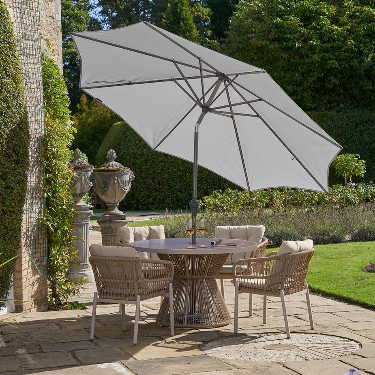 Pacific Lifestyle Riva 3m Round Luna Grey Parasol - Image 6