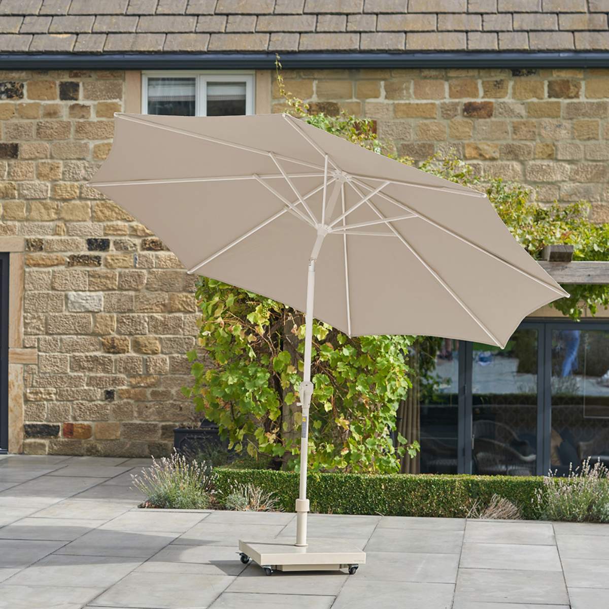 Pacific Lifestyle Riva 3m Round Sandstone / Champagne Parasol - Image 6