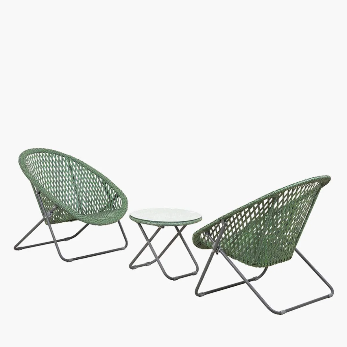 Pacific Lifestyle Tobs Outdoor Emerald Green Foldable Loungers Set - Image 2