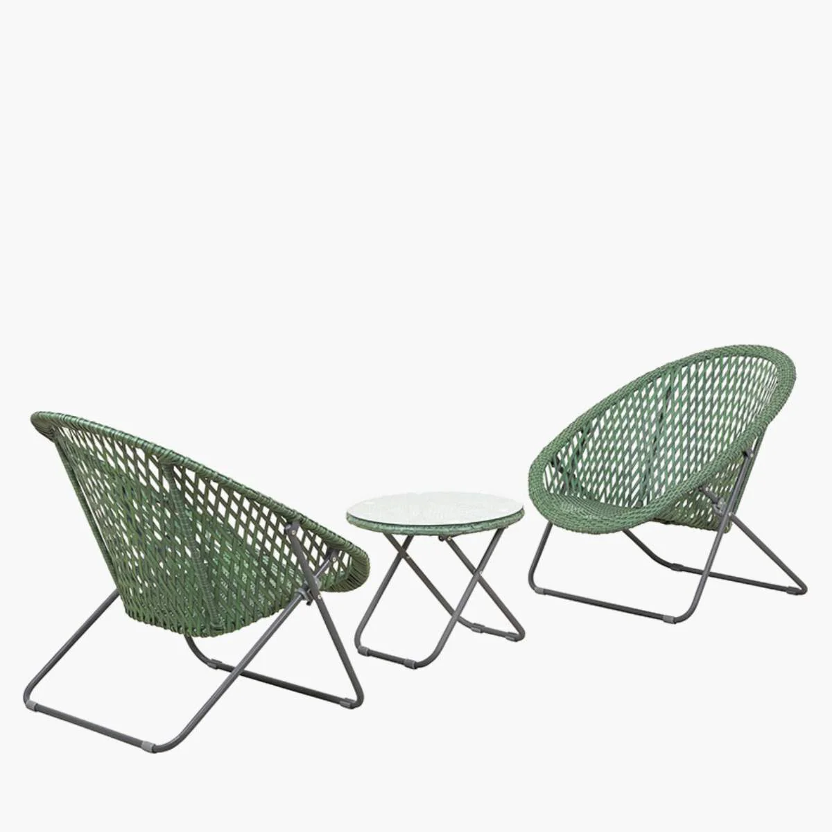 Pacific Lifestyle Tobs Outdoor Emerald Green Foldable Loungers Set - Image 3