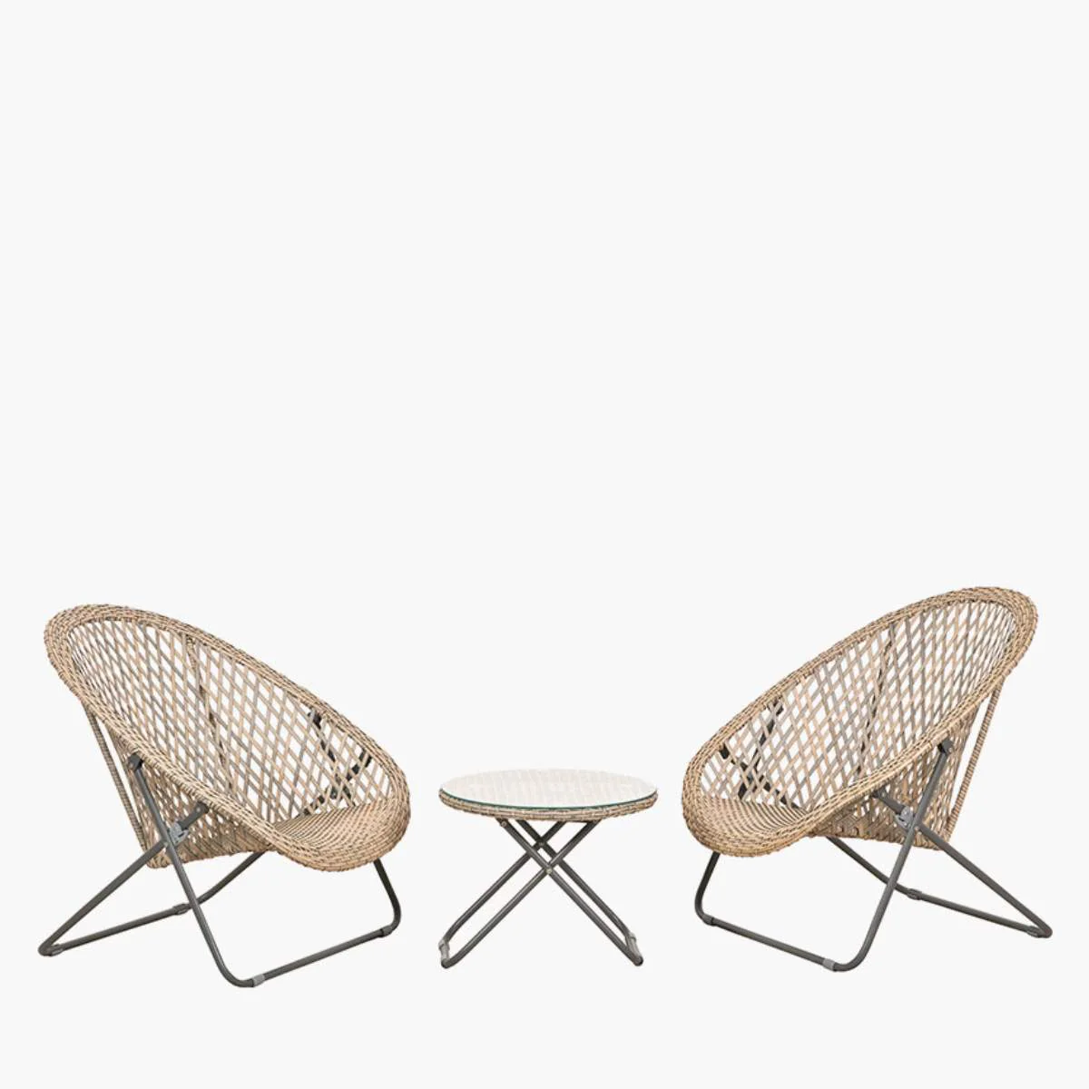 Pacific Lifestyle Tobs Outdoor Grey Foldable Loungers Set