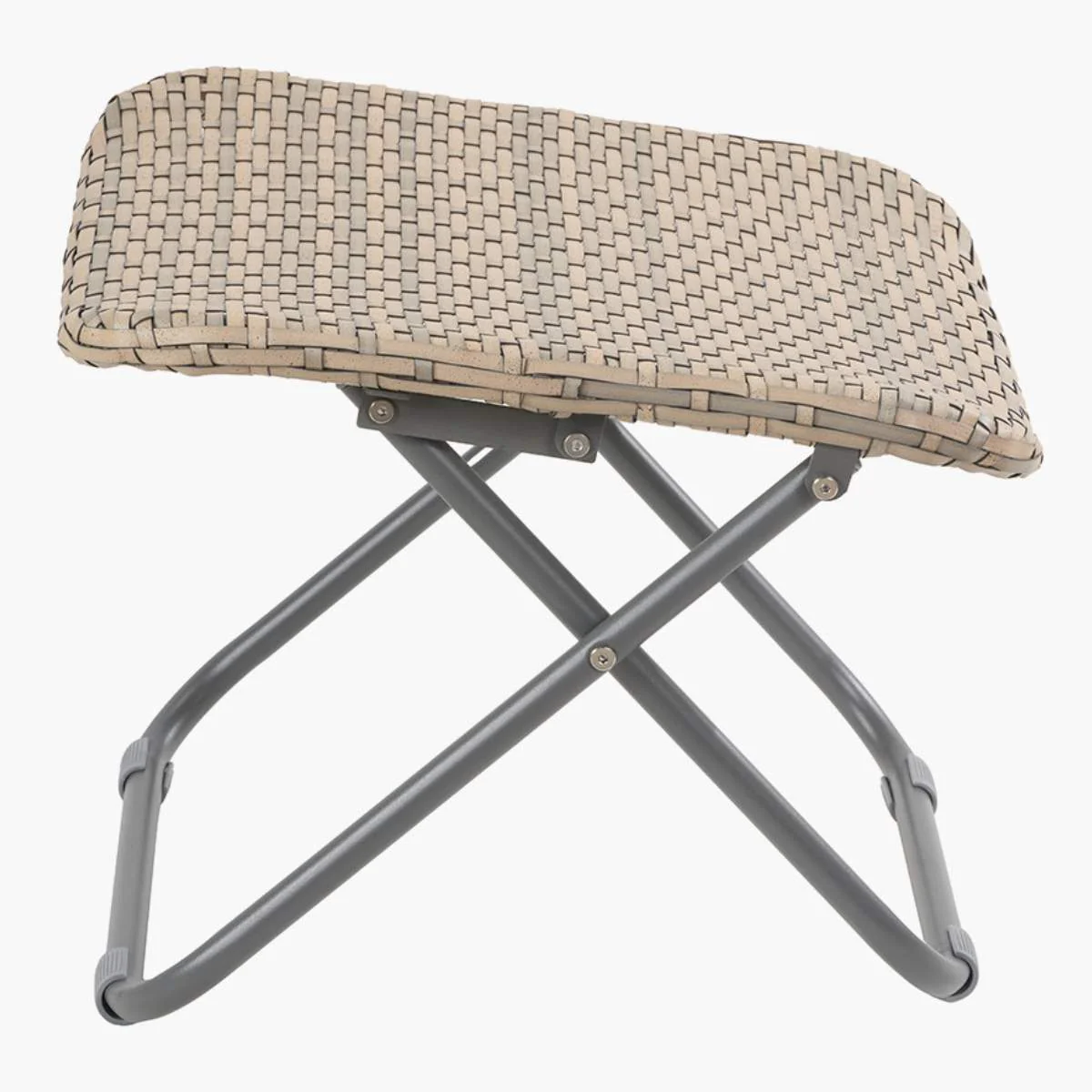 Pacific Lifestyle Tobs Outdoor Grey Synthetic Rattan Folding Footstool - Image 3