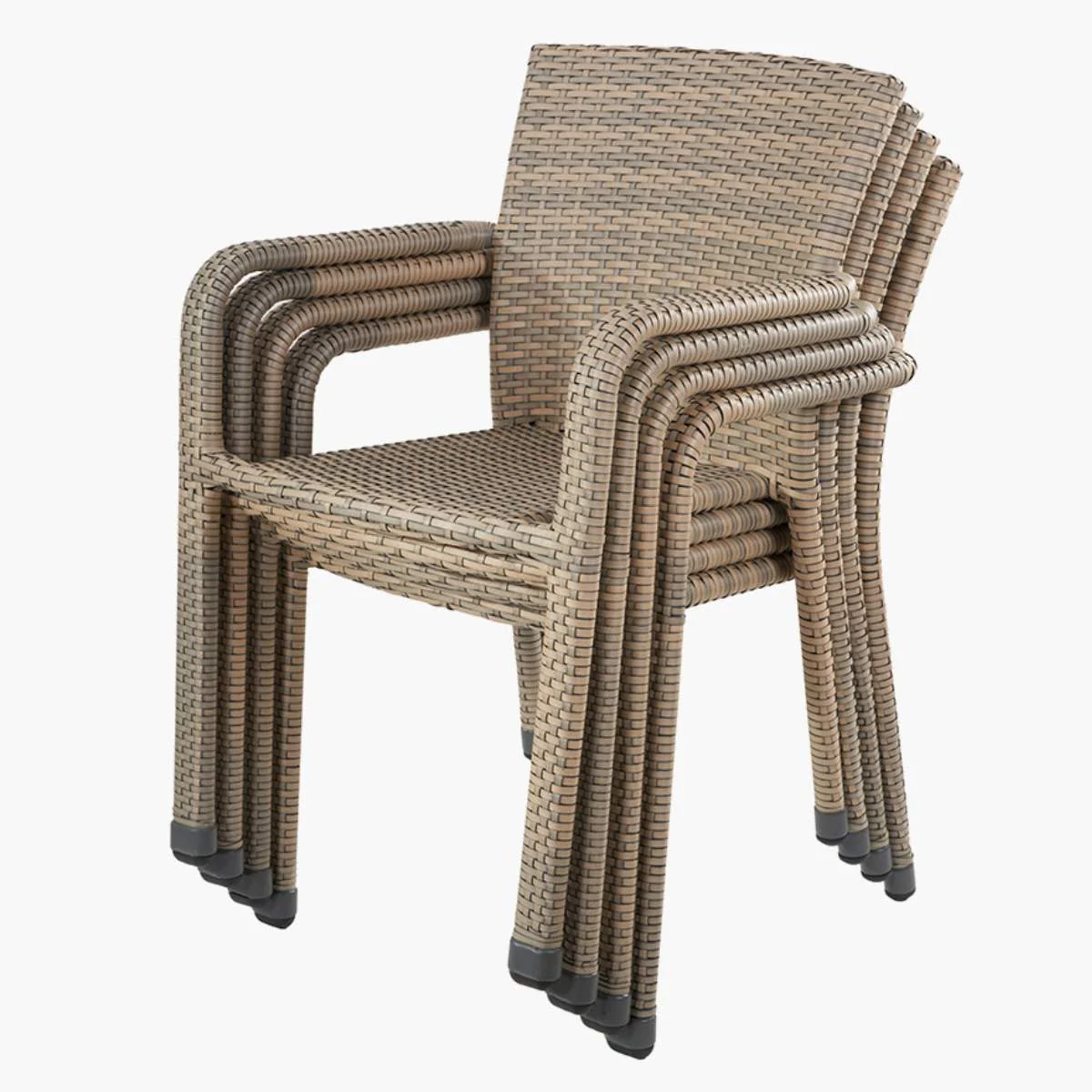 Pacific Lifestyle Tobs Outdoor Grey Synthetic Rattan Stacking Chair - Image 7