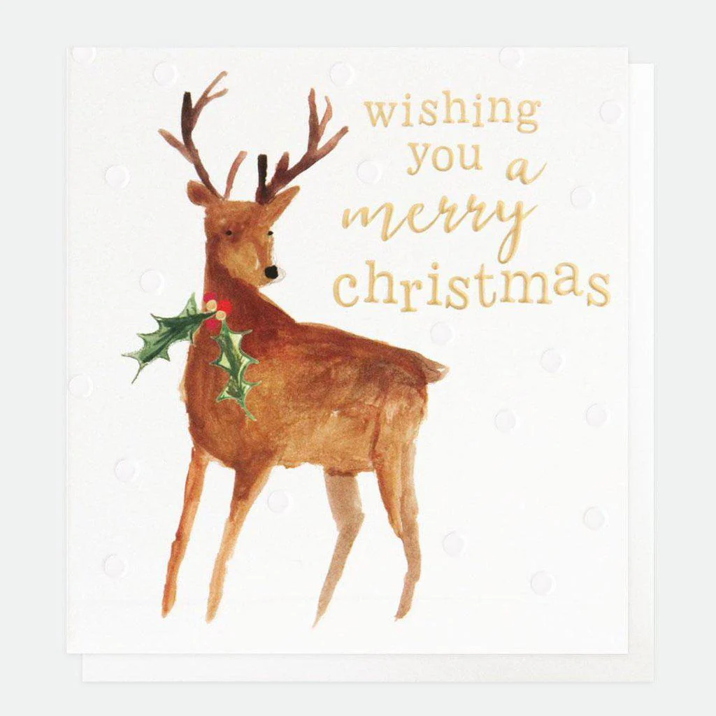 Caroline Gardner Painted Reindeer Charity Christmas Cards Pack of 8