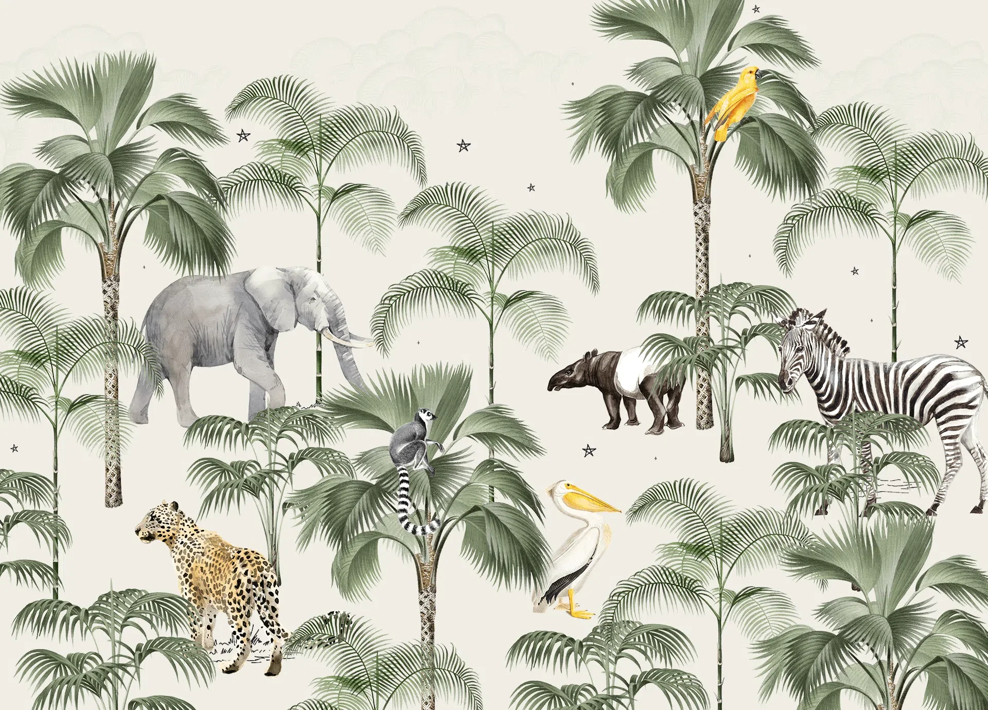 Creative Lab Amsterdam Palm Wildlife Wallpaper Mural - Image 3
