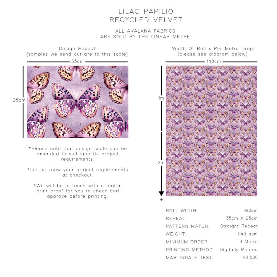 Avalana Papilio Recycled Velvet Fabric - Image 4