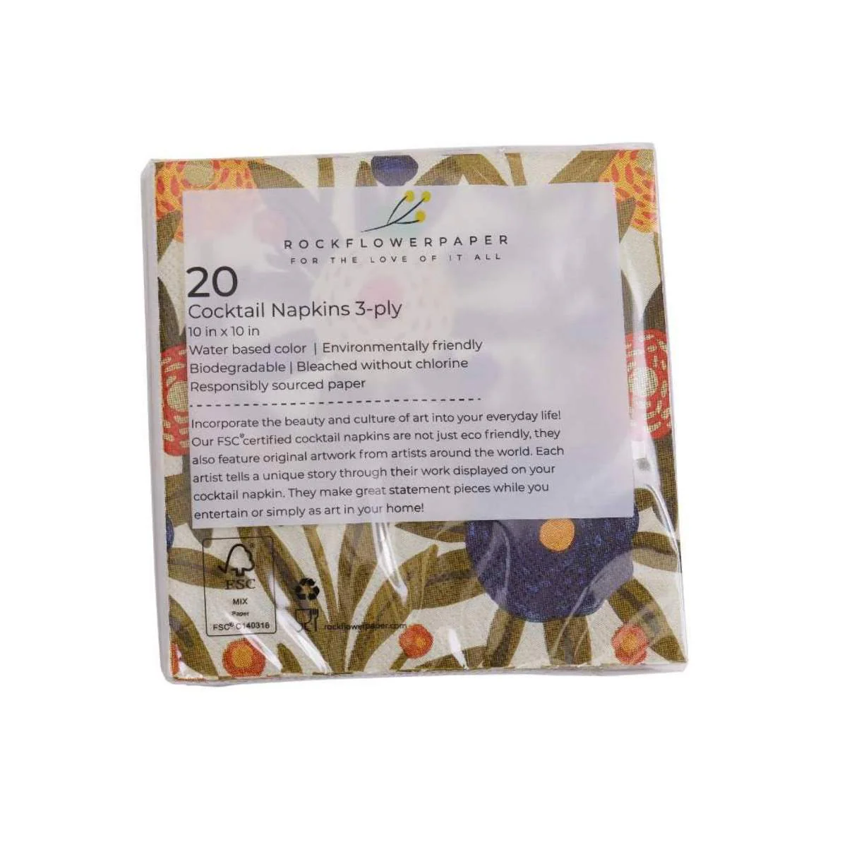 Passiflora Harvest Sunshine Paper Cocktail Napkins, pack of 20 - Image 3