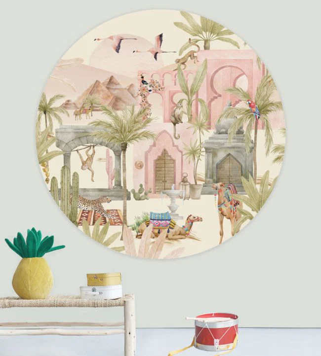 Creative Lab Amsterdam Pink City Wallpaper Circle Mural - Image 2