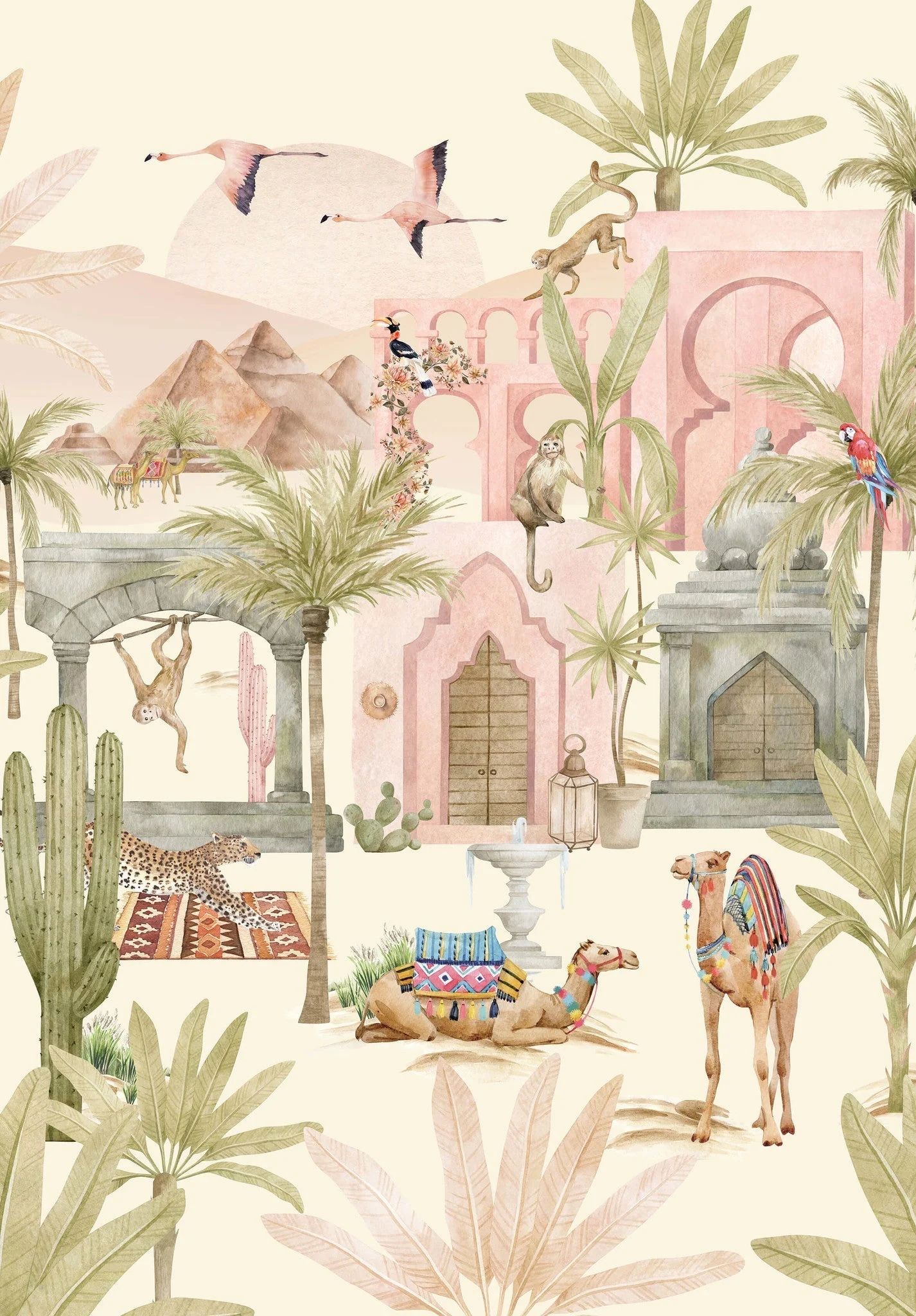 Creative Lab Amsterdam Pink Oasis Wallpaper Mural