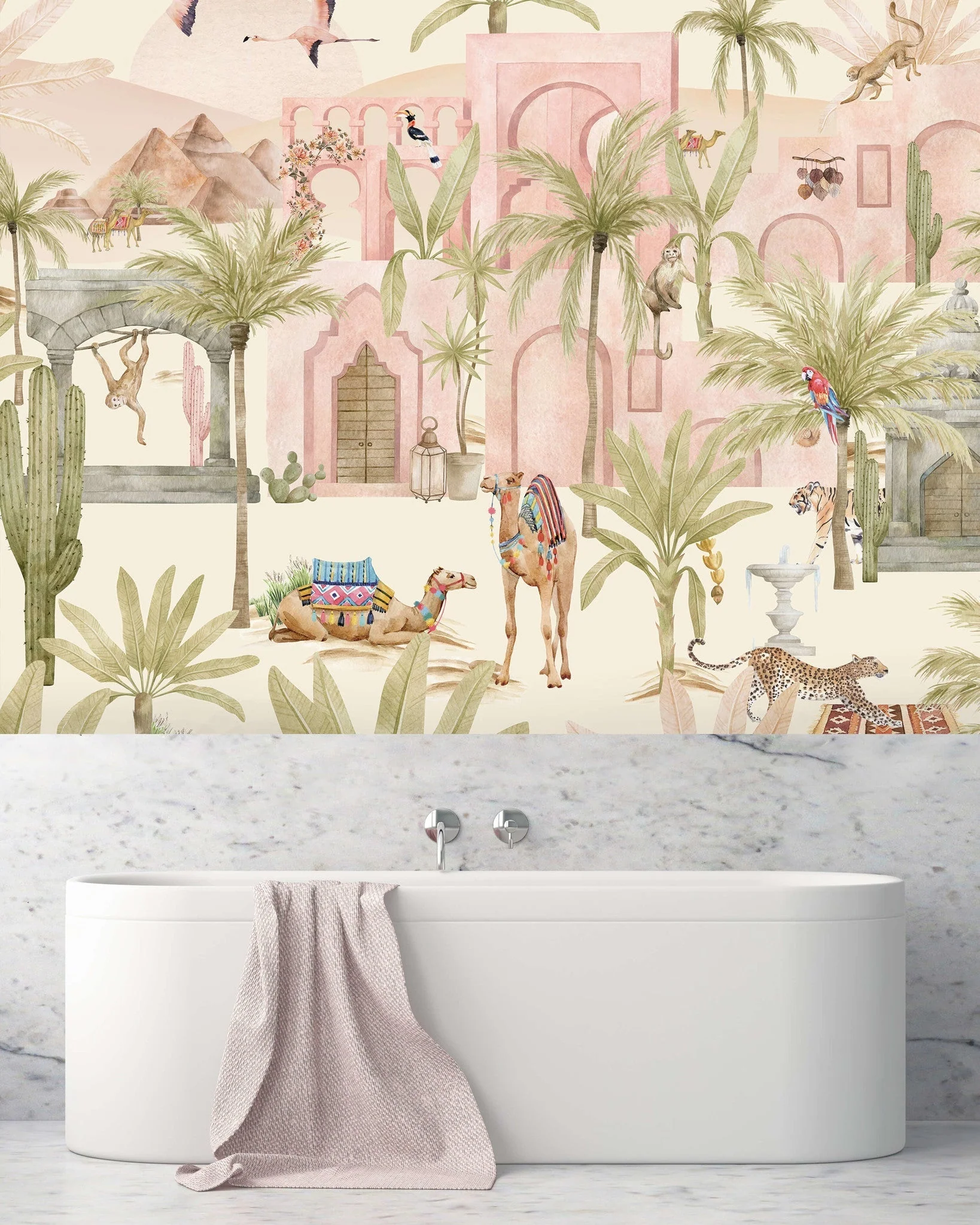 Creative Lab Amsterdam Pink Oasis Wallpaper Mural - Image 4