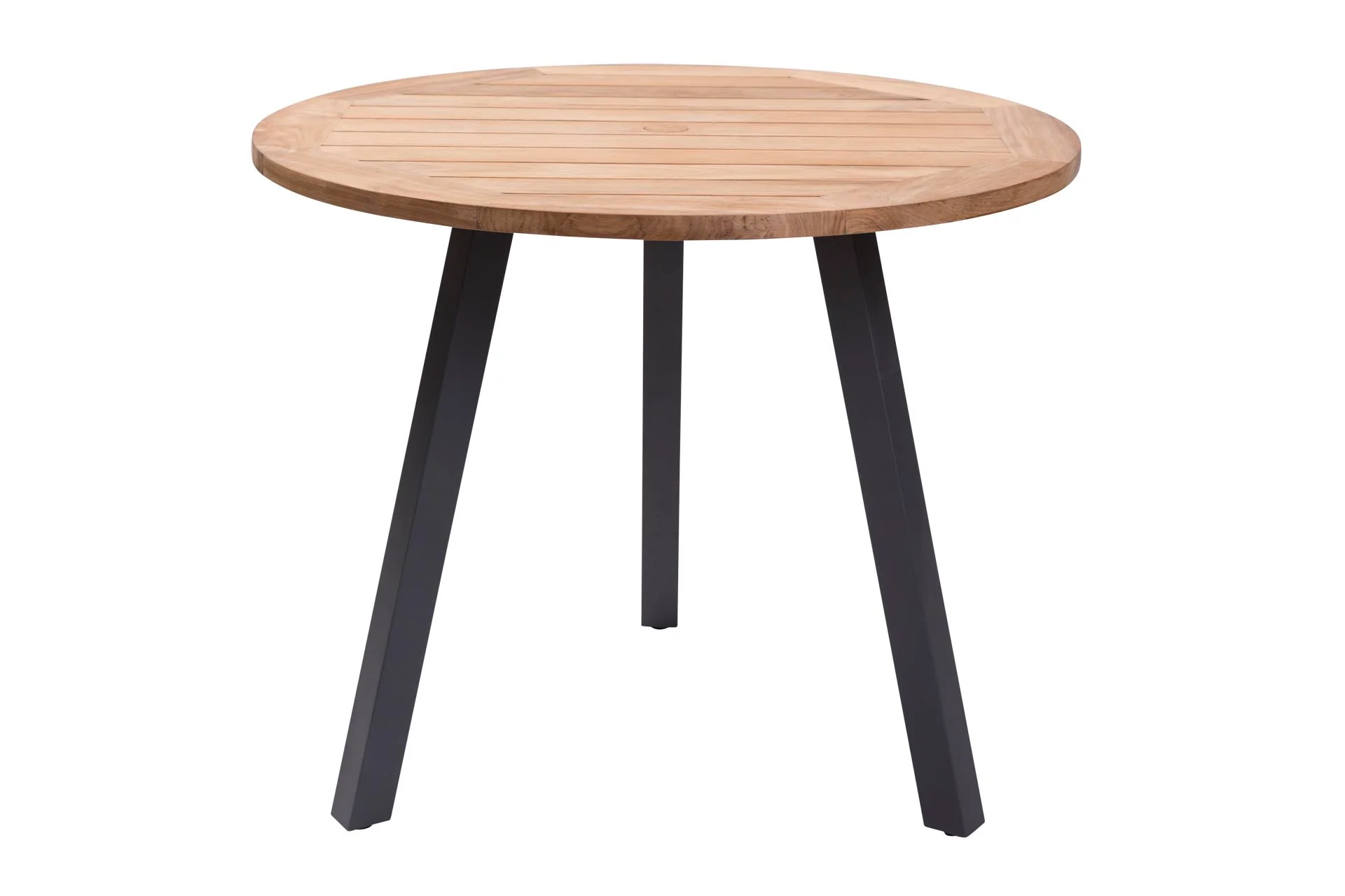 PR Home Atlantic 90cm Round Outdoor Dining Table – Anthracite / Teak