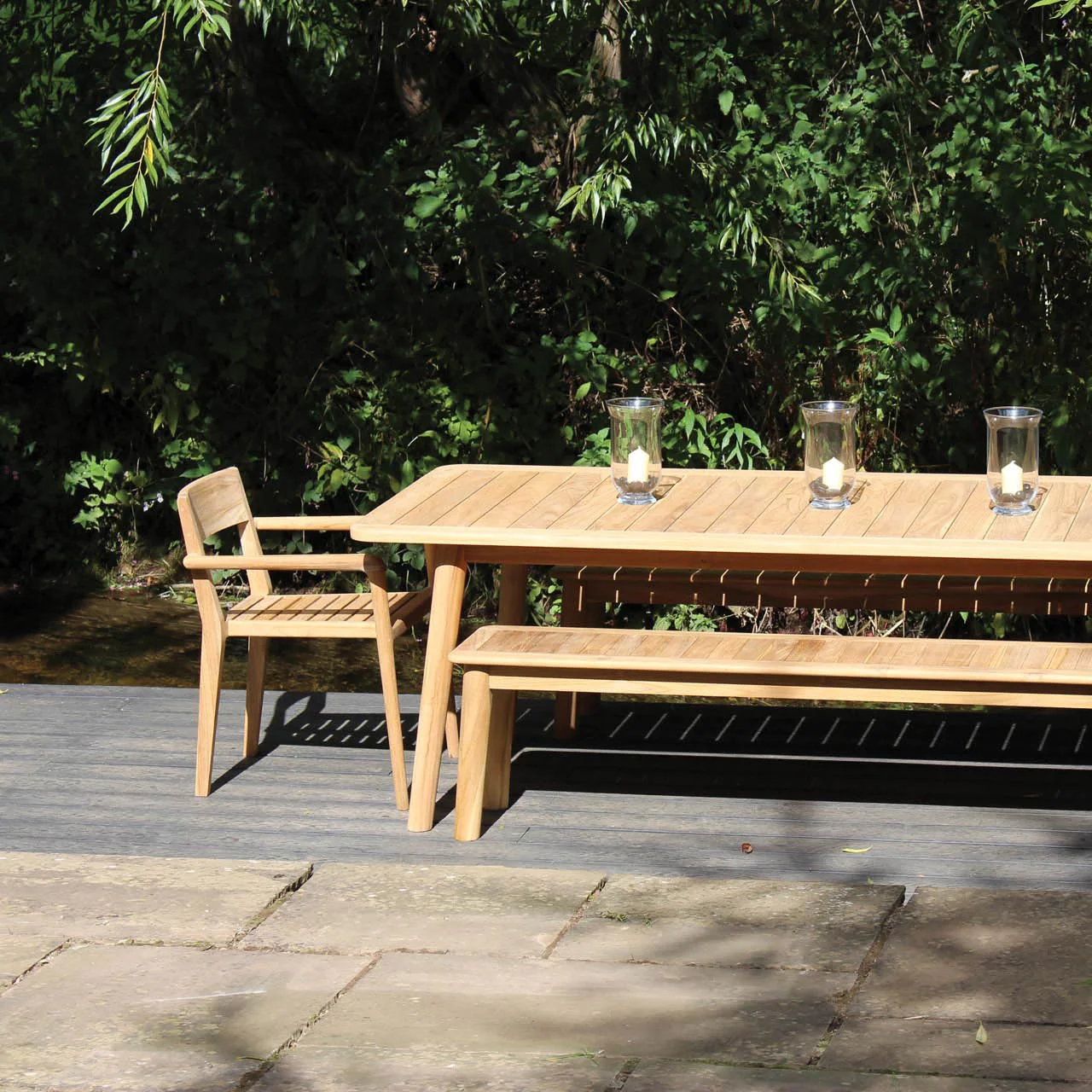 PR Home Shoreditch Outdoor Dining Chair With Arms – Teak - Image 5