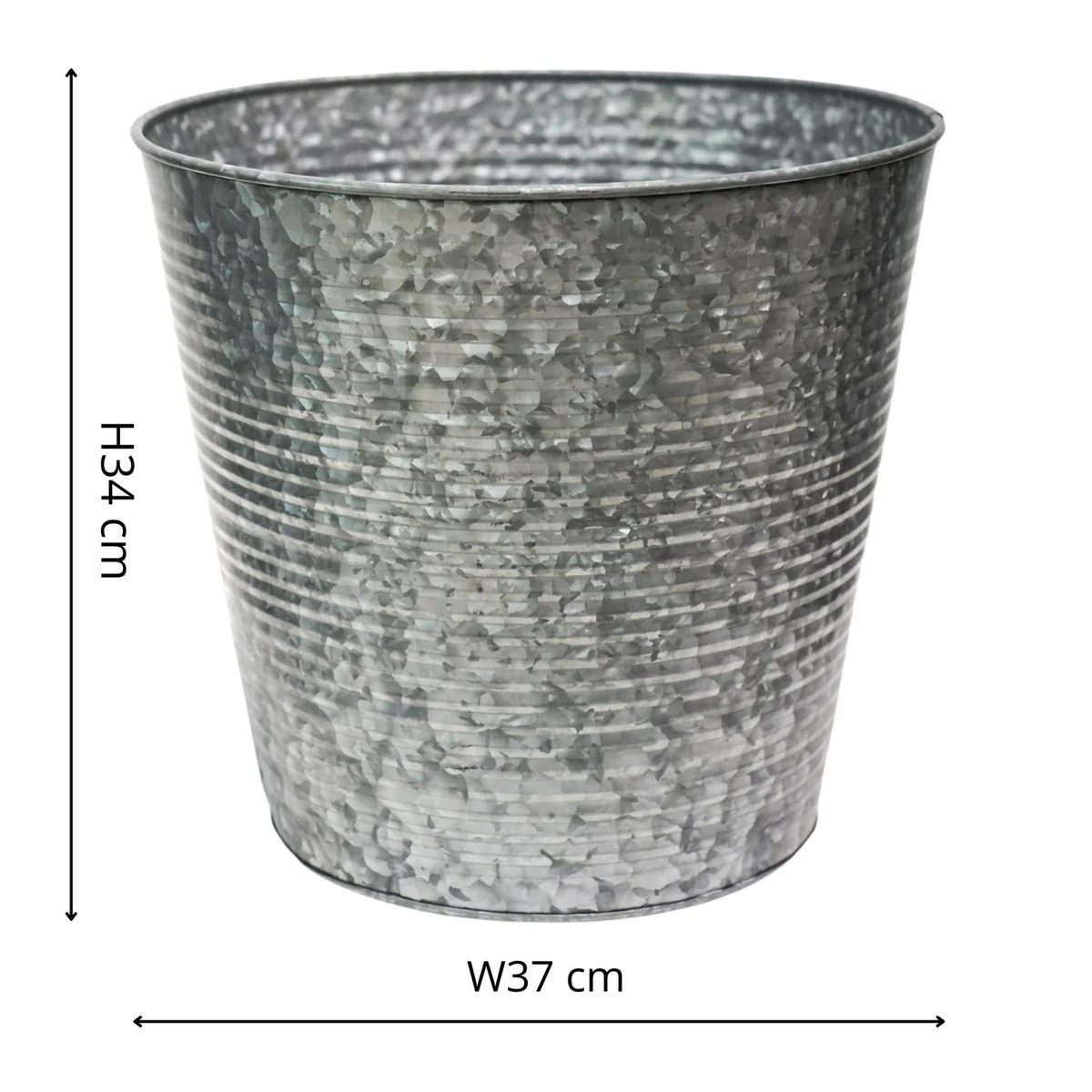 Ivyline Ribbed Galvanised Planter - Image 10
