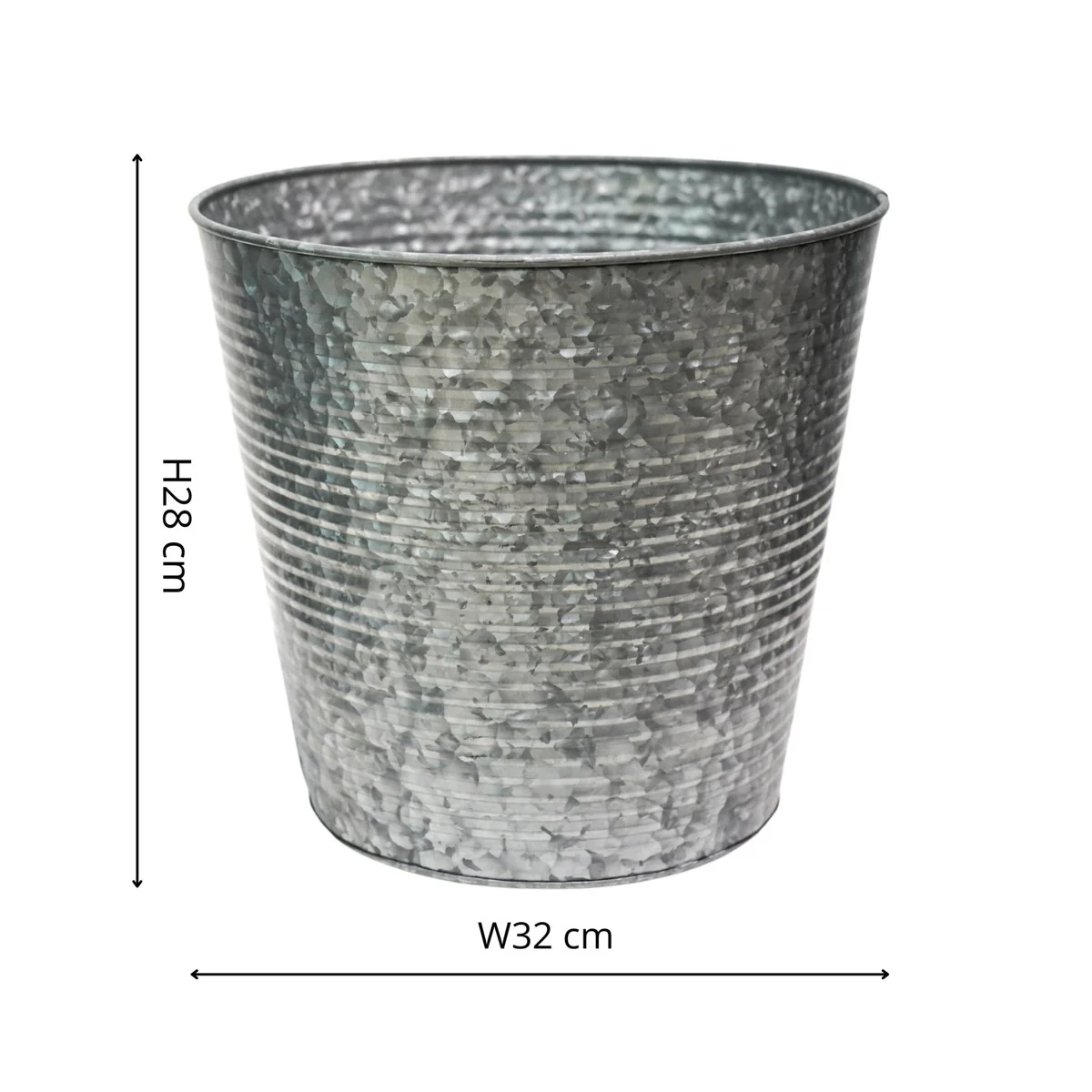 Ivyline Ribbed Galvanised Planter - Image 5