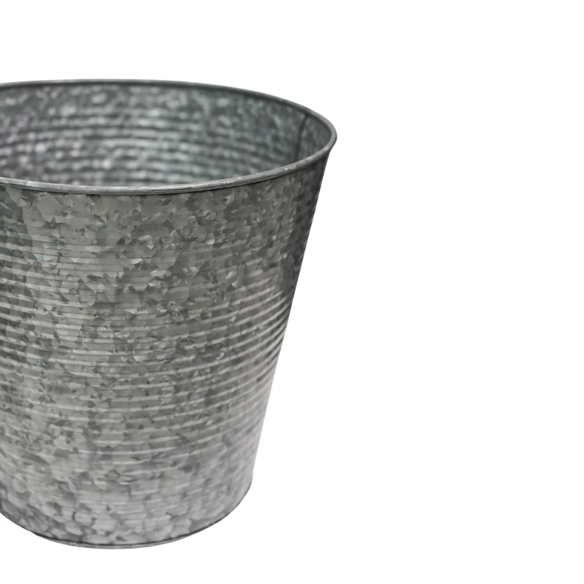 Ivyline Ribbed Galvanised Planter - Image 8