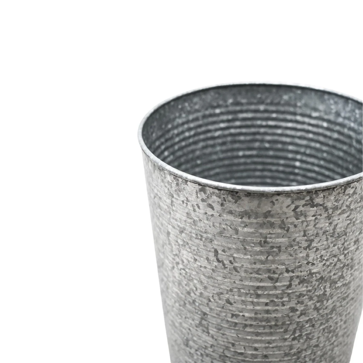 Ivyline Ribbed Galvanised Vase Planter - Image 4