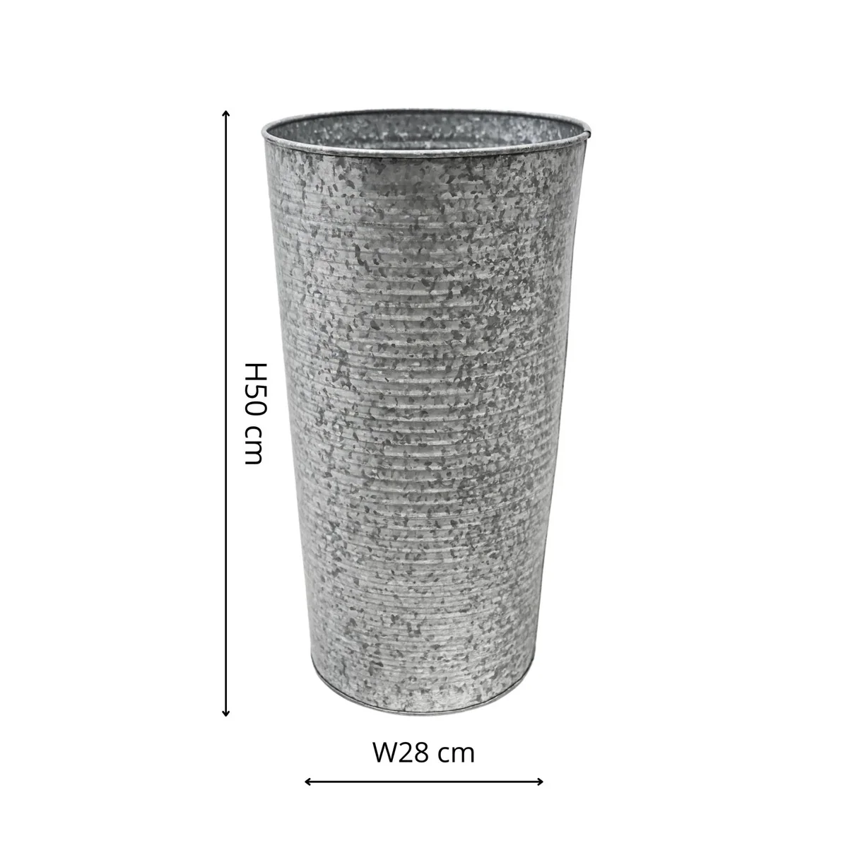 Ivyline Ribbed Galvanised Vase Planter - Image 6