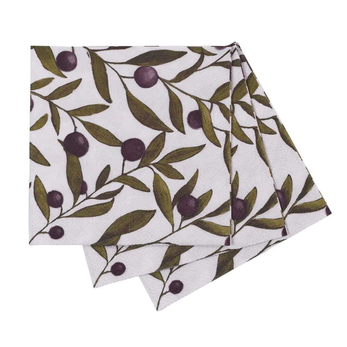 Rock Flower Paper Olives Printed Paper Cocktail Napkins (Pack of 25)