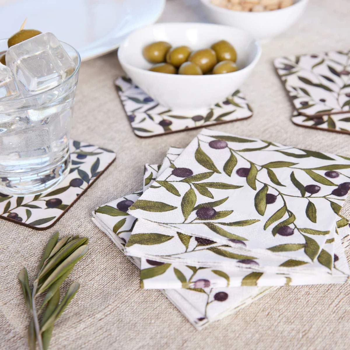 Rock Flower Paper Olives Printed Paper Cocktail Napkins (Pack of 25) - Image 2