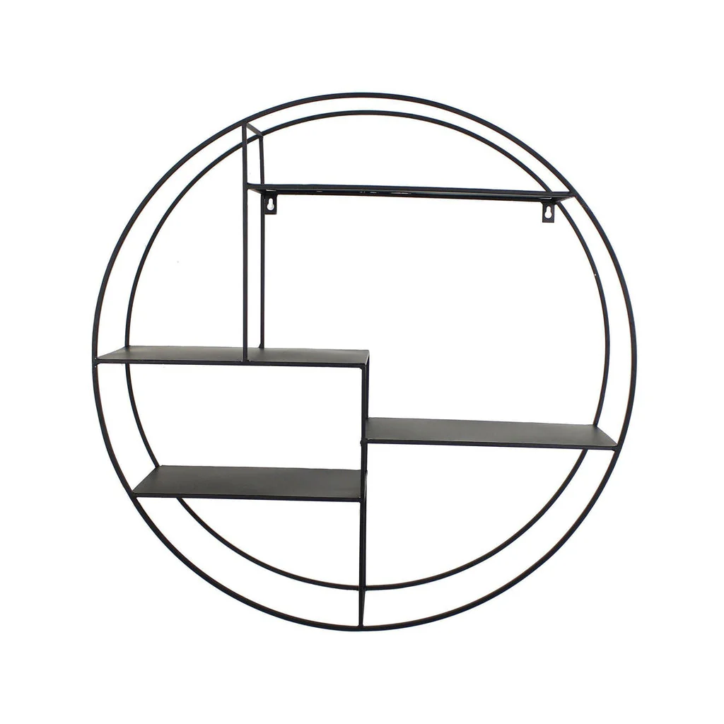 Libra Interiors Round Floating Wall Shelf Black