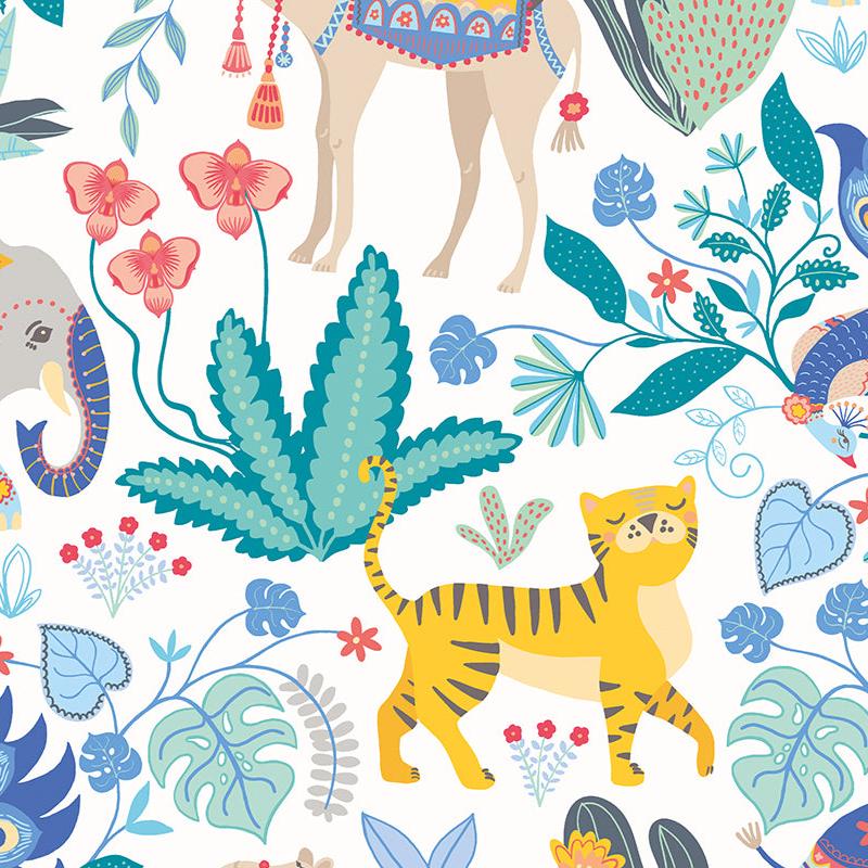 Ohpopsi Samba Safari Wallpaper - Cornflower
