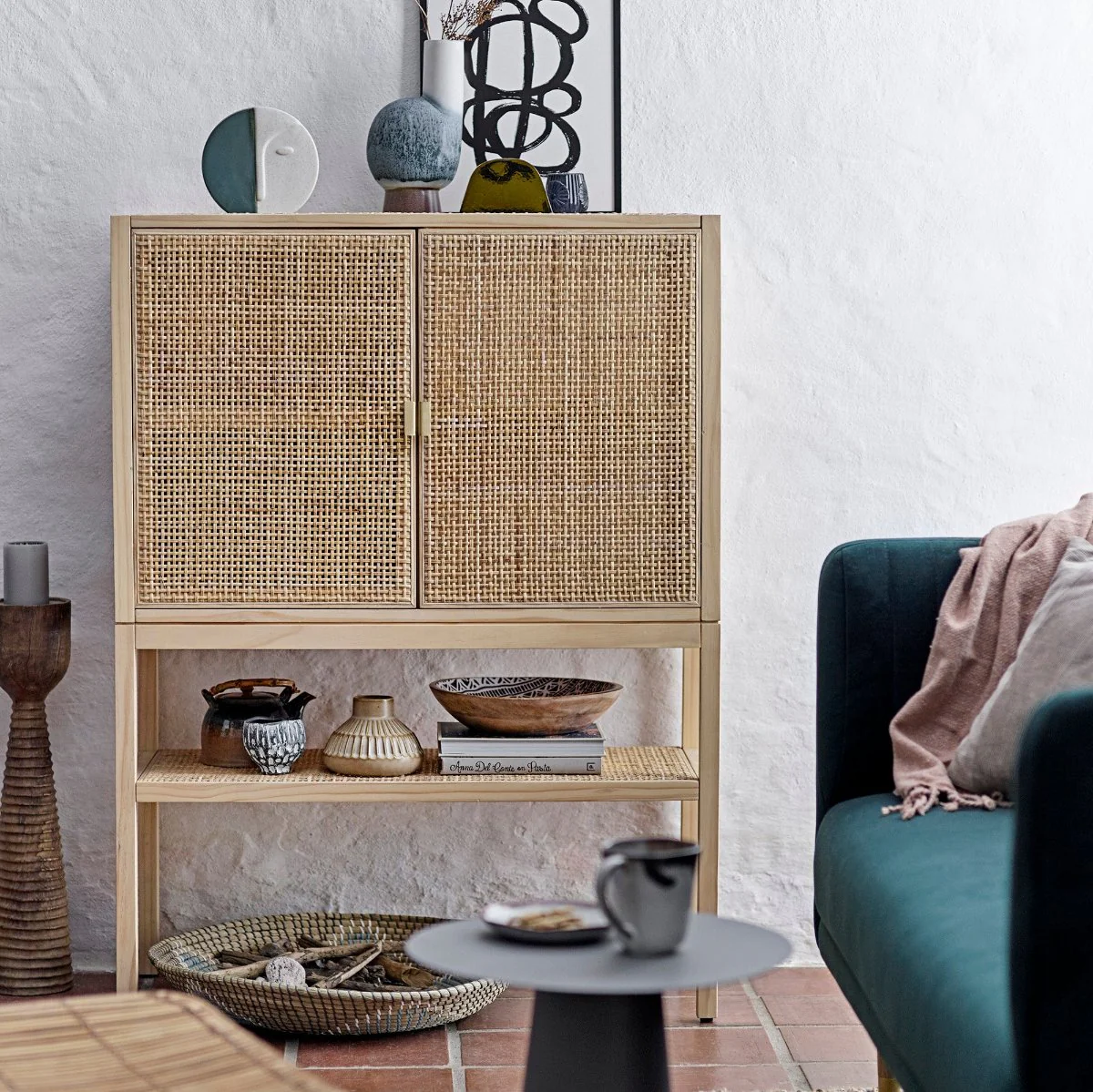 Bloomingville Sanna Rattan Cabinet - Image 3