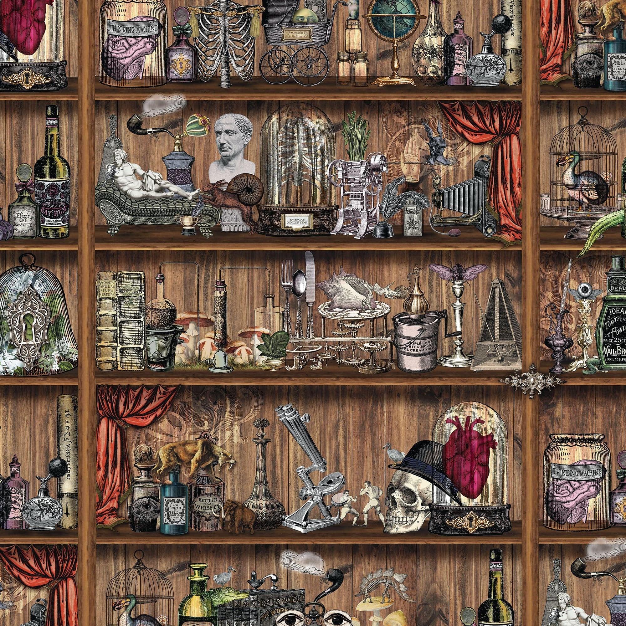 Santorus Bibelots Wallpaper In Mahogany - Image 3