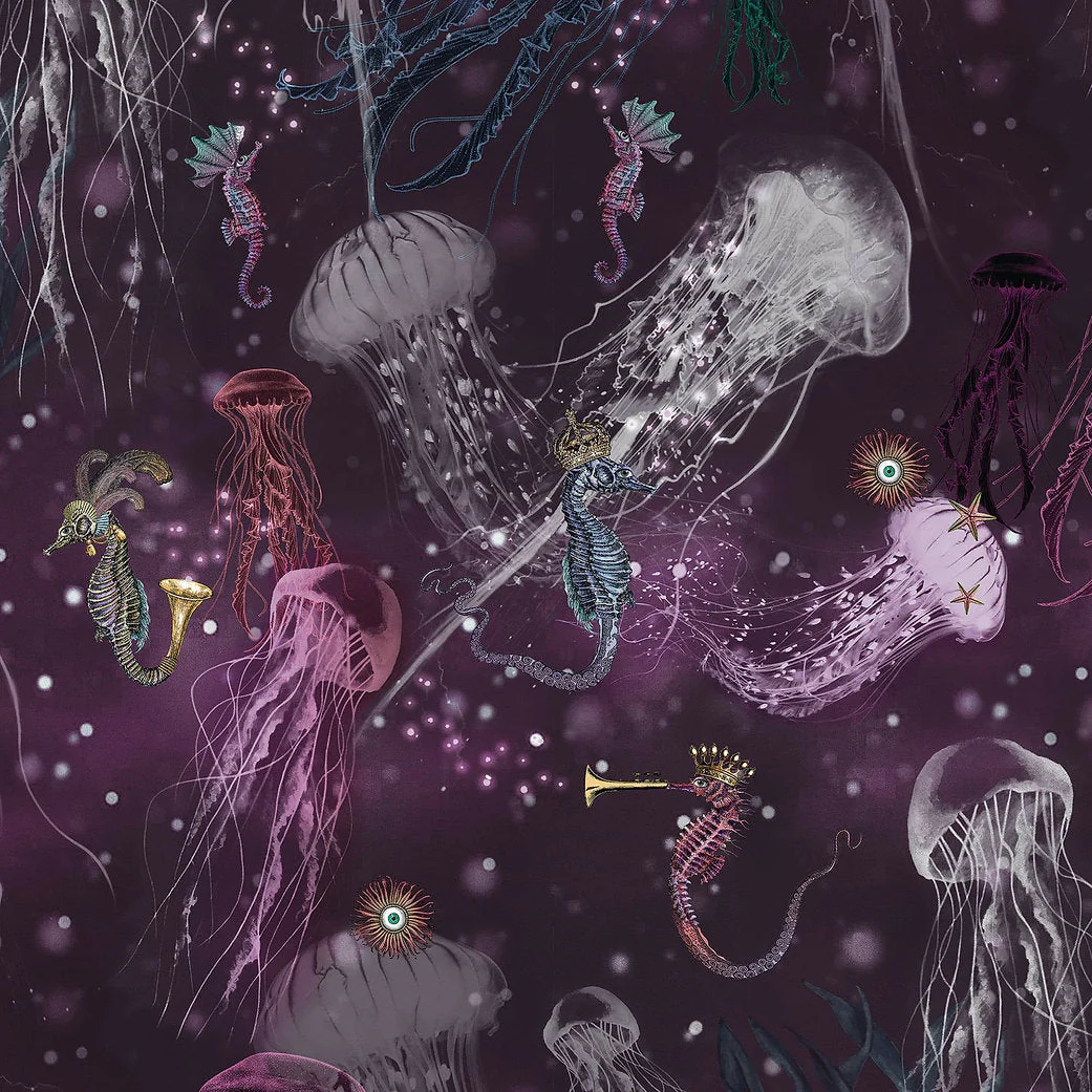 Santorus Jellyfish Wallpaper In Coral - Image 3