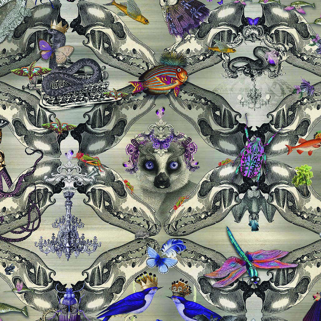 Santorus Menagerie Wallpaper In Silver - Image 2