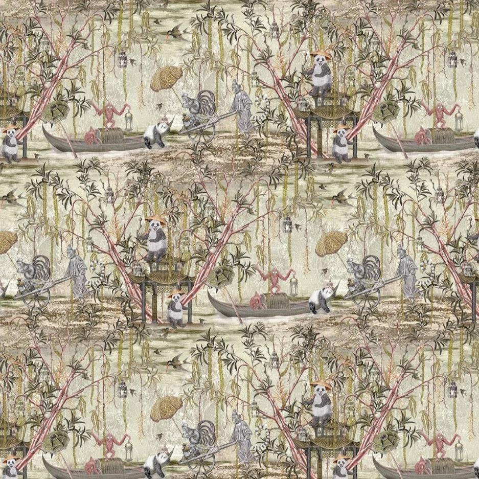 Santorus Pandamonium Wallpaper In Golden Khaki - Image 2