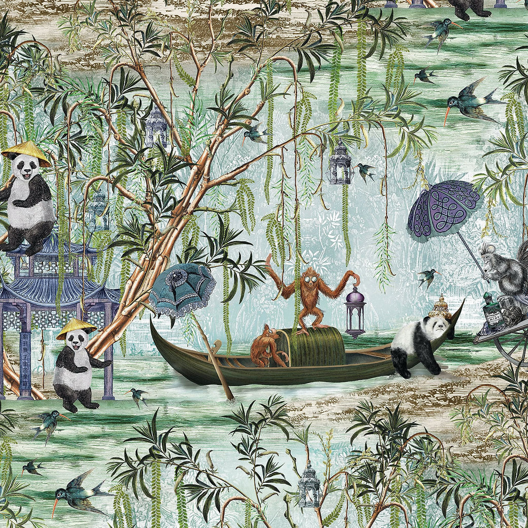Santorus Pandamonium Wallpaper In Willow - Image 2