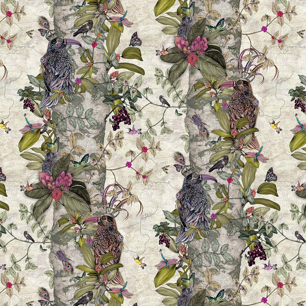 Santorus The Ravens Wallpaper In Cream - Image 3