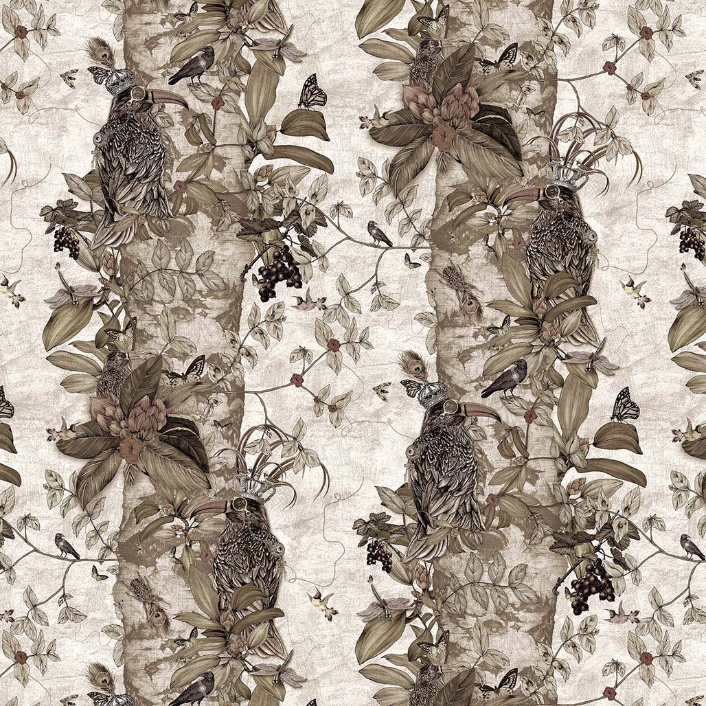 Santorus The Ravens Wallpaper In Ivory - Image 2