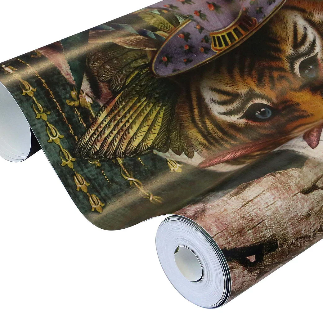 Santorus Tiger's Teatime Wallpaper In Moss - Image 4