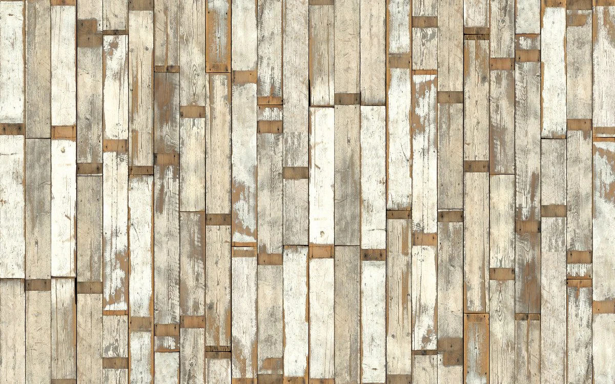 NLXL White Scrapwood Wallpaper - Image 5