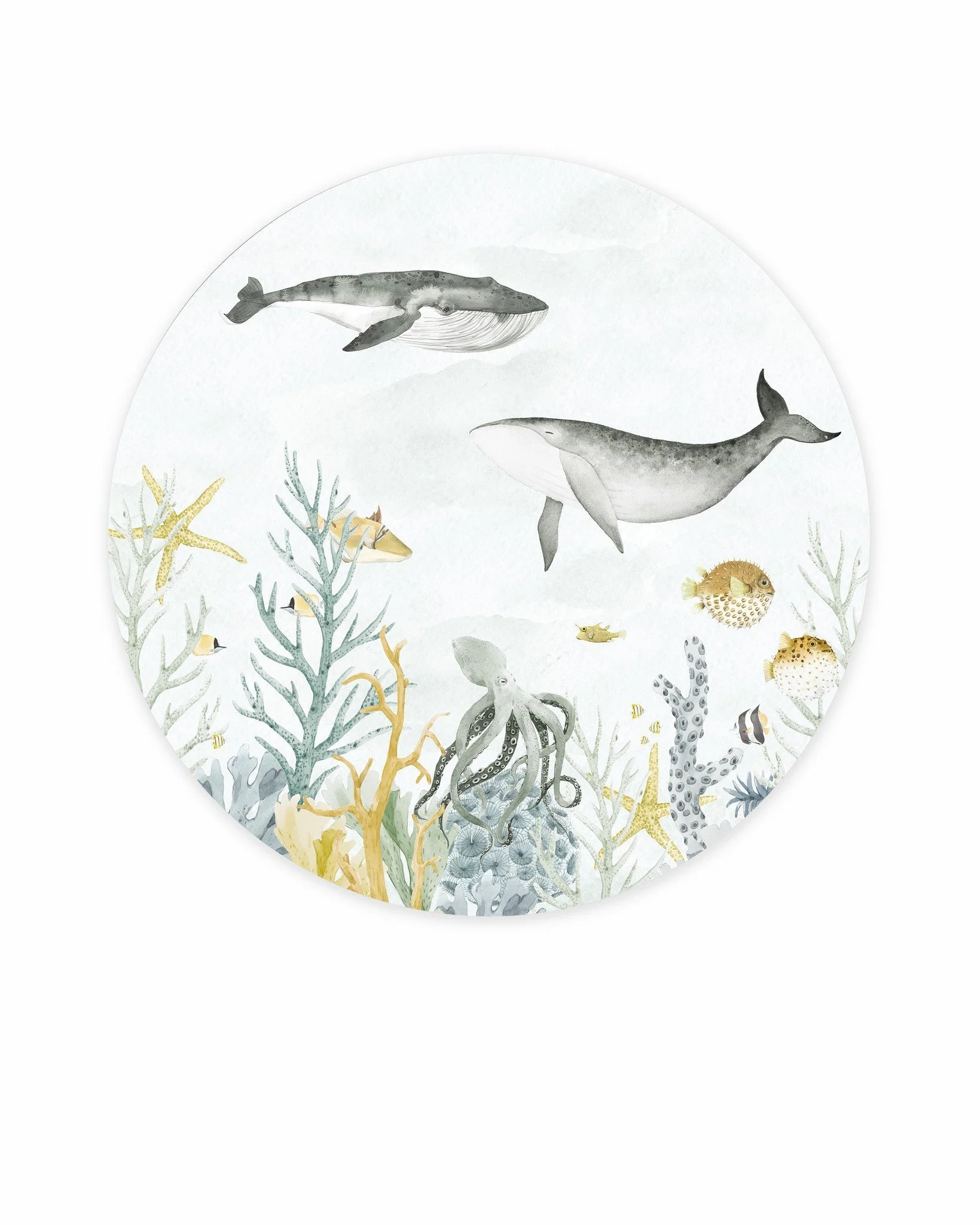 Creative Lab Amsterdam Sealife Blue Wallpaper Circle Mural
