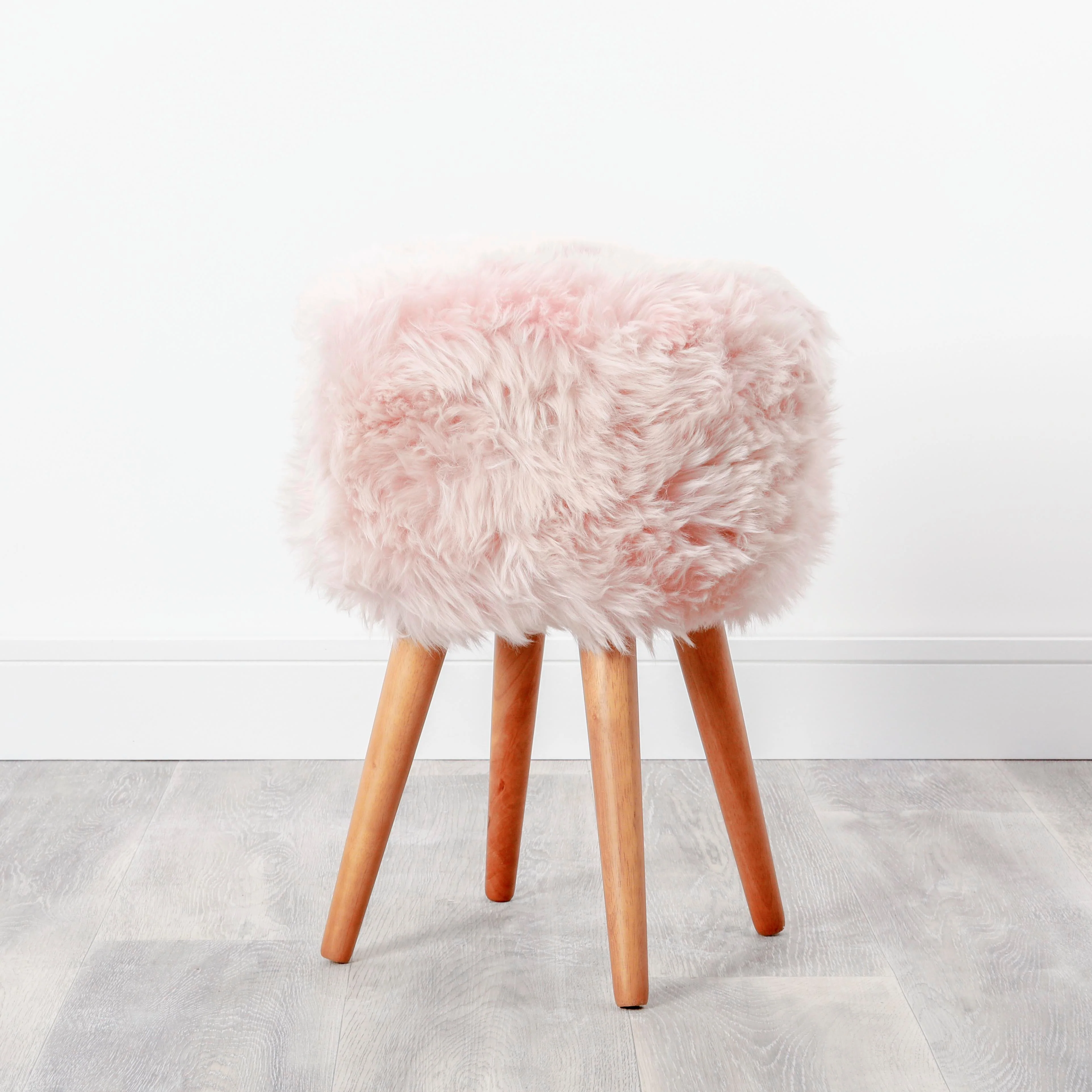 Native Home Sheepskin Wood Stool - Woodstain - Image 9