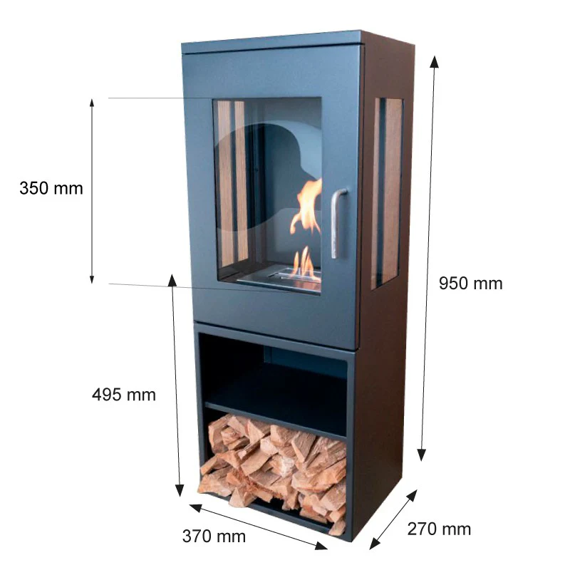 ScandiFlames Cheyenne Bioethanol Stove Fireplace - Black - Image 7