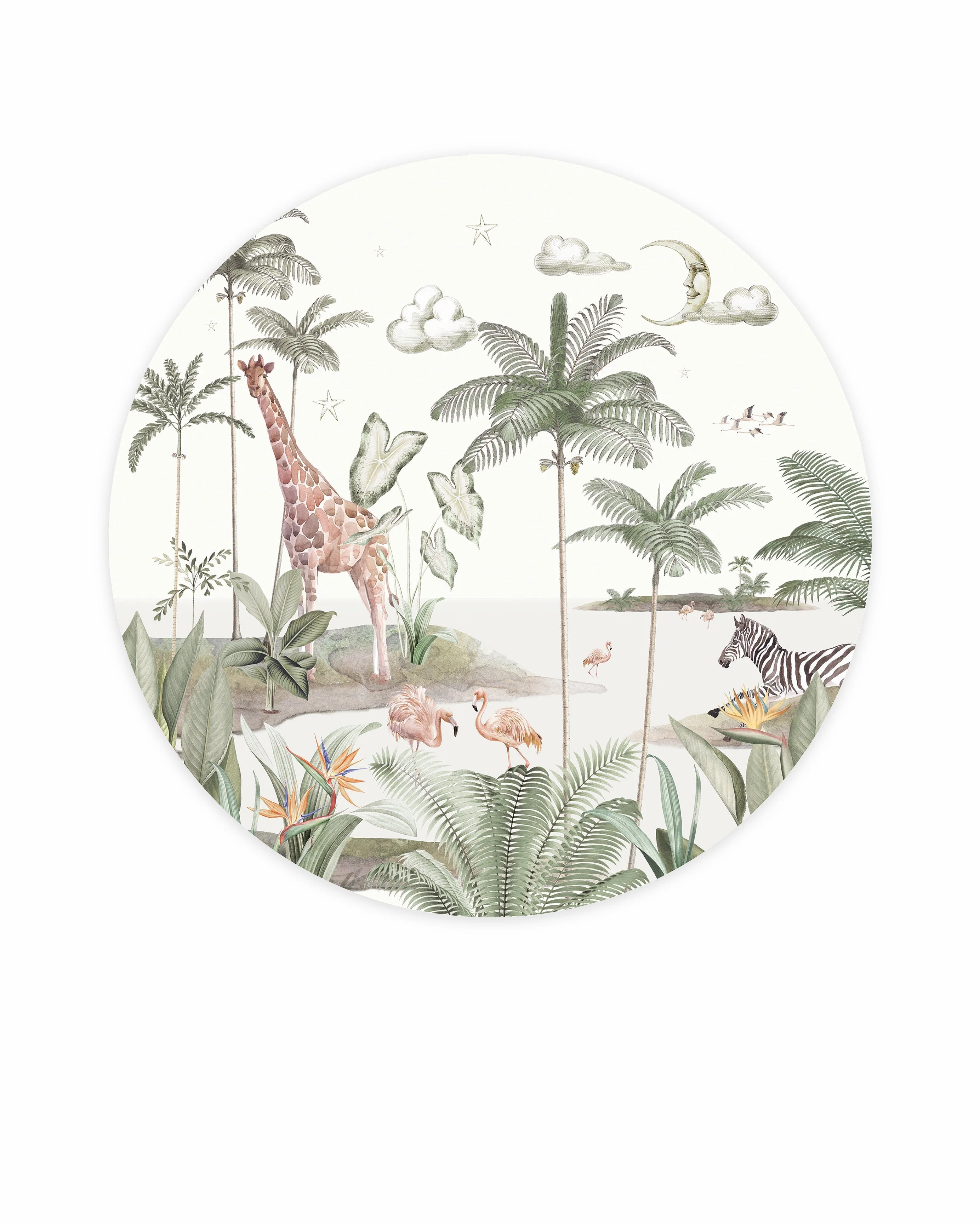 Creative Lab Amsterdam Smiling Jungle Moon Wallpaper Circle Mural