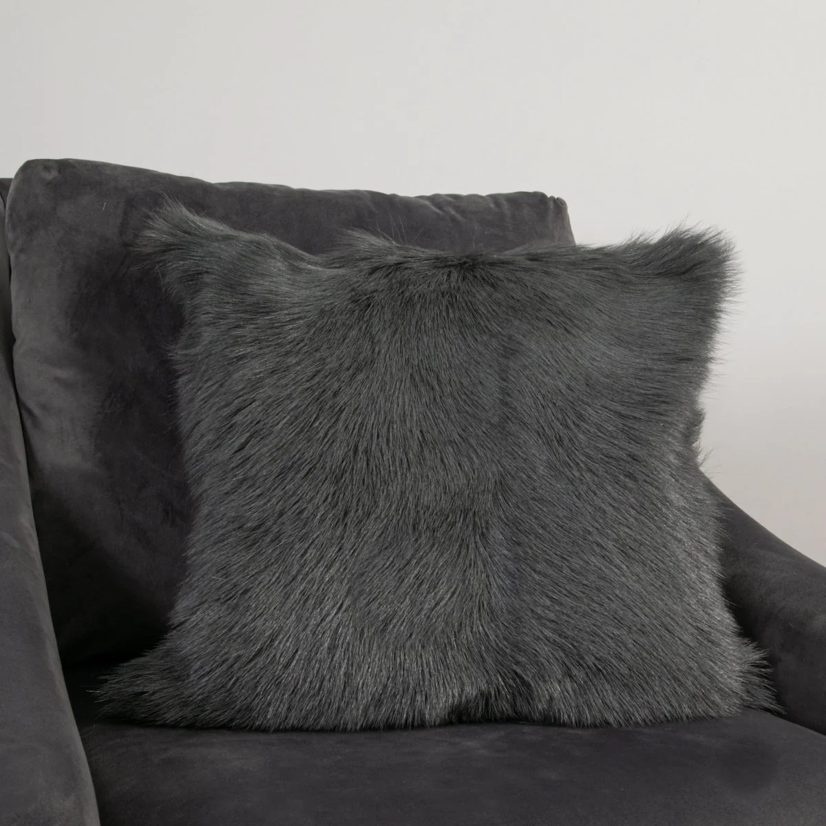 Native Home Smoke Grey Goatskin Cushion - Image 3