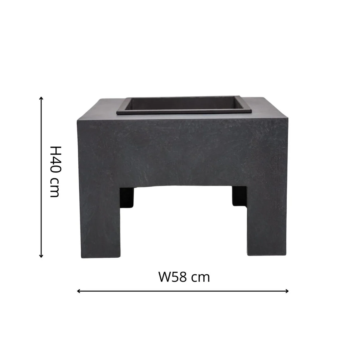 Ivyline Outdoor Square Console Fire Pit - Image 13